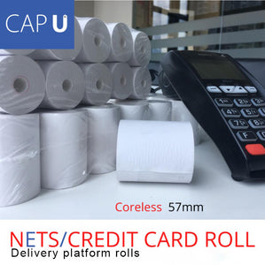 NETS/credit card/Receipt Roll 57x38mm(100 rolls, black image)