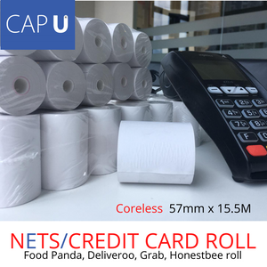 NETS/credit card/Receipt Roll 57x38mm(100 rolls, black image)